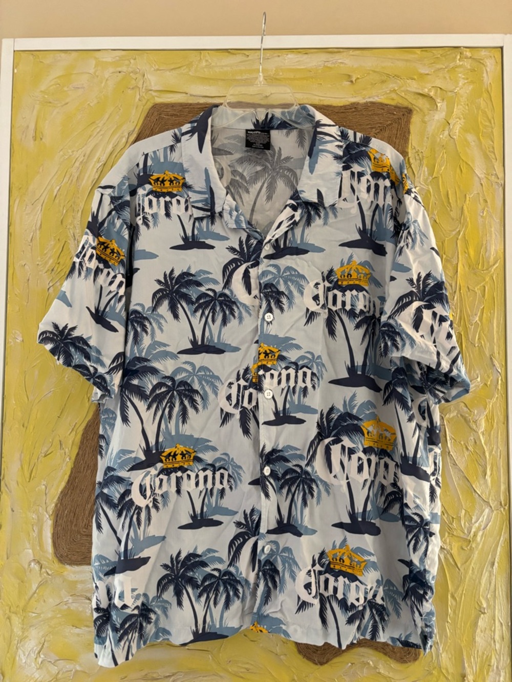 Corona Men’s Palm-Print Short Sleeve Party Shirt